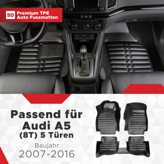 5D Starline Premium Auto Fussmatten TPE Set passend für Audi A5 (8T) 5 Türen 2007-2016