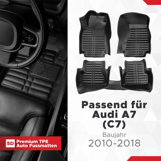 5D Starline Premium Auto Fussmatten TPE Set passend für Audi A7 (C7) Baujahr 2010-2018