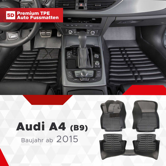 5D Starline Premium Auto Fussmatten TPE Set passend für Audi A4 (B9) – RS4 Baujahr ab 2015