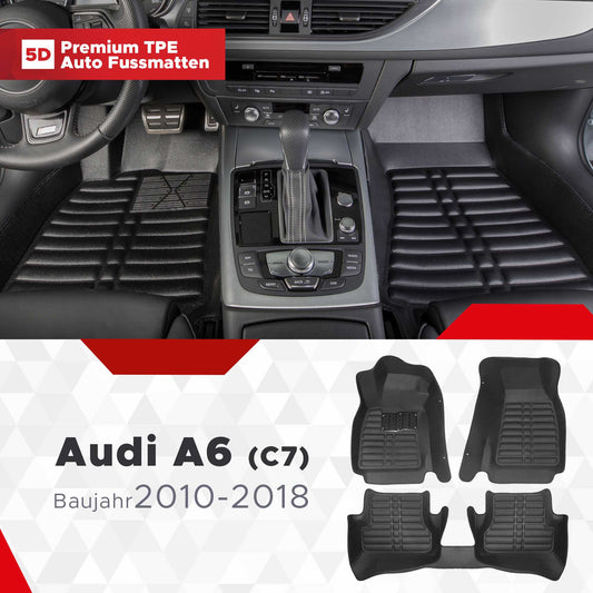 5D Starline Premium Auto Fussmatten TPE Set passend für Audi A6 (C7) – RS6 Baujahr 2010-2018