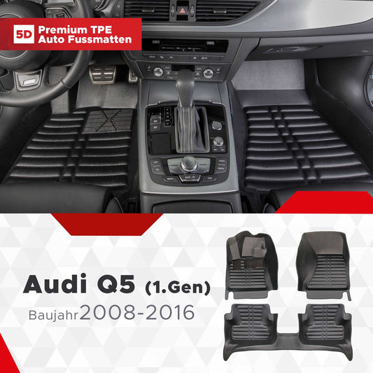 5D Starline Premium Auto Fussmatten TPE Set passend für Audi Q5 (1.Gen) Baujahr 2008-2016