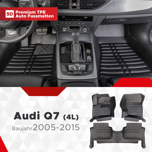 5D Starline Premium Auto Fussmatten TPE Set passend für Audi Q7 (4L) Baujahr 2005-2015