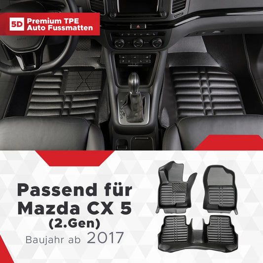 5D Starline Premium Auto Fussmatten TPE Set passend für Mazda CX 5 (2.Gen) Baujahr ab 2017