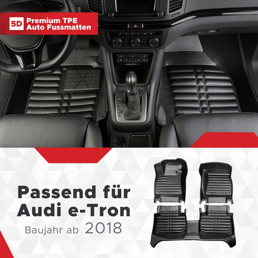 5D Starline Premium Auto Fussmatten TPE Set passend für Audi e-Tron Baujahr ab 2018