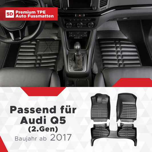 5D Starline Premium Auto Fussmatten TPE Set passend für Audi Q5 (2.Gen) Baujahr ab 2017