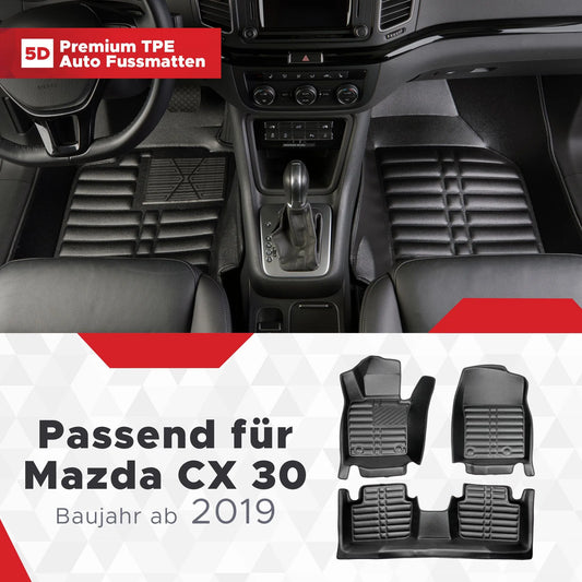 5D Starline Premium Auto Fussmatten TPE Set passend für Mazda CX 30 Baujahr ab 2019