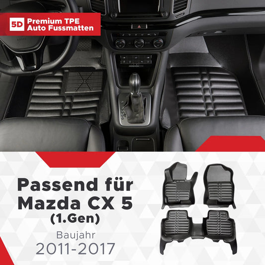 5D Starline Premium Auto Fussmatten TPE Set passend für Mazda CX 5 (1.Gen) Baujahr 2011-2017