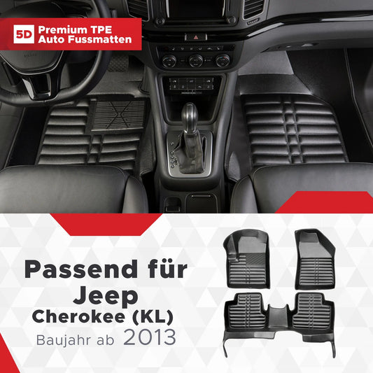 5D Starline Premium Auto Fussmatten TPE Set passend für Jeep Cherokee (KL) Baujahr ab 2013
