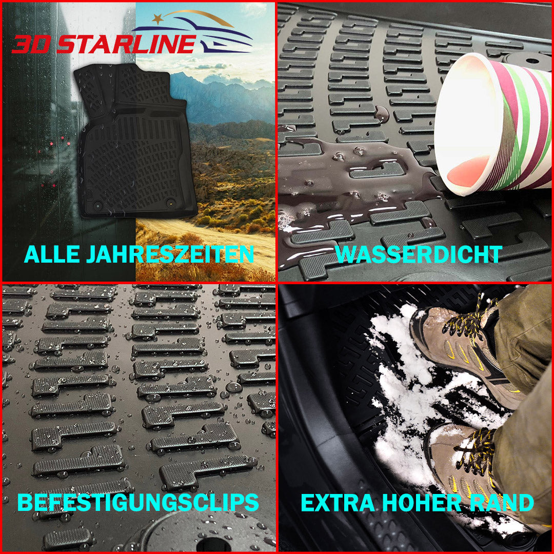3D Starline Gummimatten Set für MERCEDES-BENZ CLA (C117) 2014-2018 Auto Fußmatten passgenaue ekstra hoher