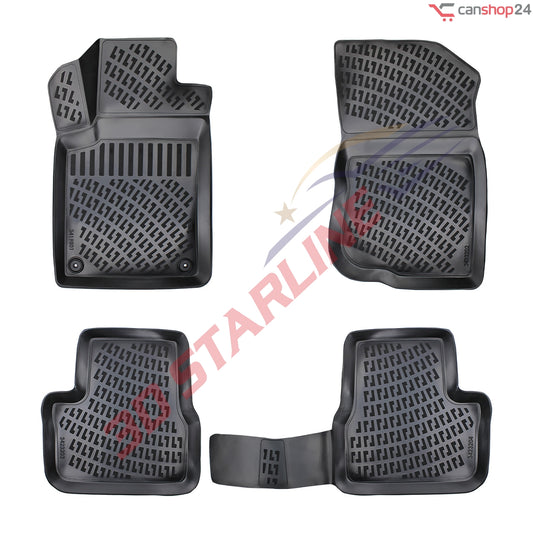 3D Starline Gummimatten Set für CITROEN C3 (2.Gen) 2009-2017 Auto Fußmatten ekstra hoher