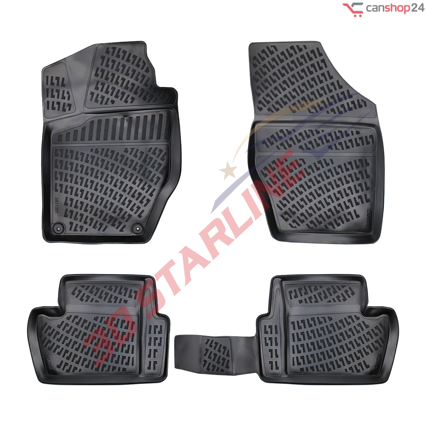 3D Starline Gummimatten Set für CITROEN C4 (2.Gen) 2010-2020 Auto Fußmatten ekstra hoher