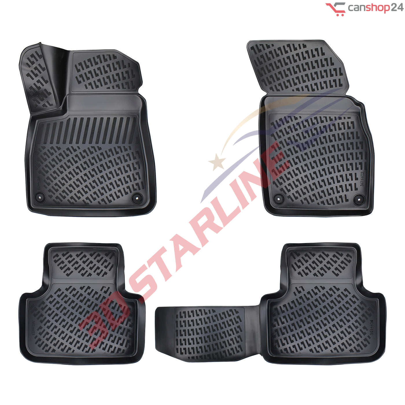 3D Starline Gummimatten Set für AUDI (Q7) 4L 2006-2015 Fußmatten ekstra hoher