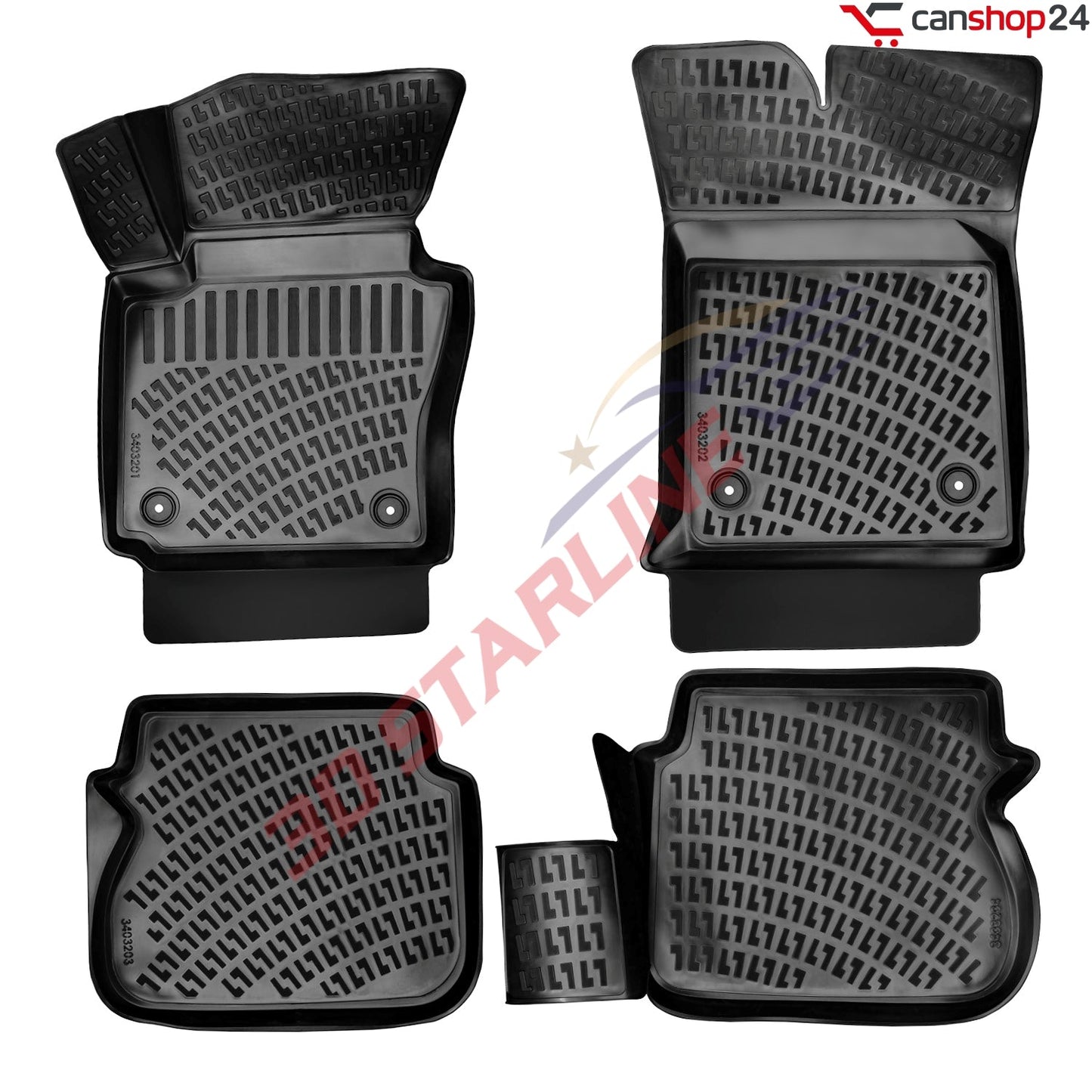 3D Starline Gummimatten Set für VW CADDY 2016-2020 Auto Fußmatten passgenaue ekstra hoher