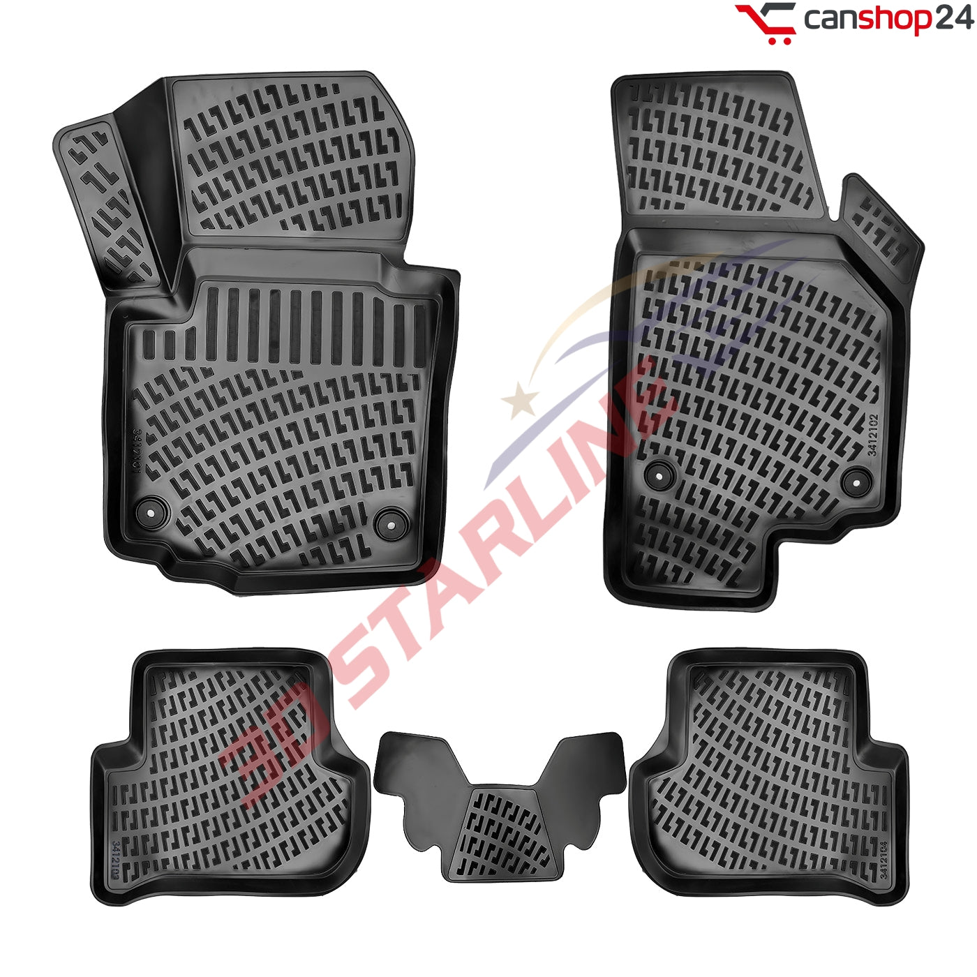 3D Starline Gummimatten Set für SKODA YETI 2009-2017 Auto Fußmatten passgenaue ekstra hoher