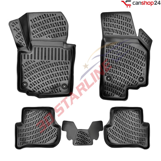 3D Starline Gummimatten Set für SKODA YETI 2009-2017 Auto Fußmatten passgenaue ekstra hoher