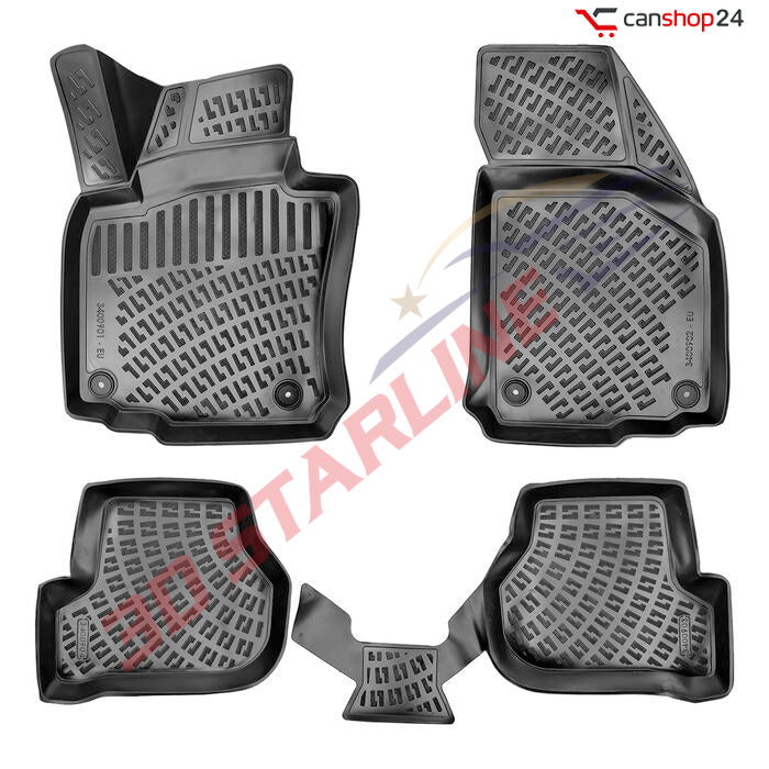 3D Starline Gummimatten Set für VW SCIROCCO (3.Gen) 2008-2018 Auto Fußmatten passgenaue ekstra hoher