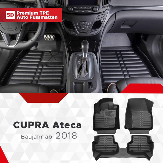 5D Starline Premium Auto Fussmatten TPE Set passend für CUPRA Ateca Baujahr ab 2018