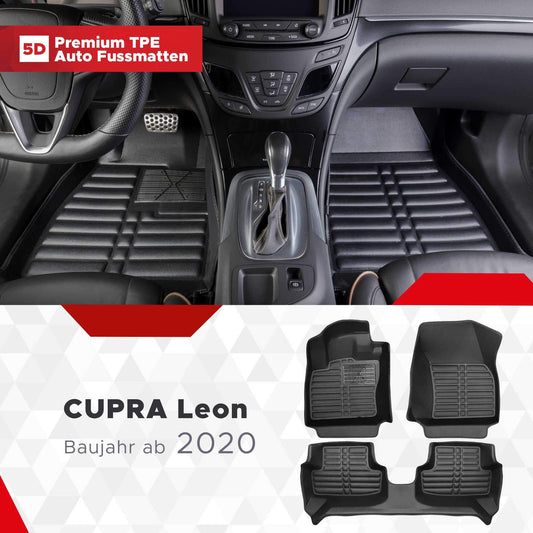 5D Starline Premium Auto Fussmatten TPE Set passend für CUPRA Leon Baujahr ab 2020