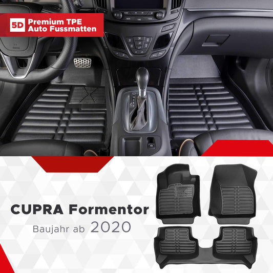 5D Starline Premium Auto Fussmatten TPE Set passend für Cupra Formentor Baujahr ab 2020