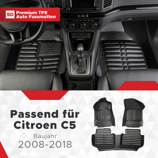 5D Starline Premium Auto Fussmatten TPE Set passend für Citroen C5 Baujahr 2008-2018