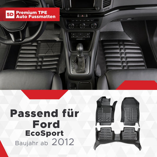 5D Starline Premium Auto Fussmatten TPE Set passend für Ford EcoSport Baujahr ab 2012