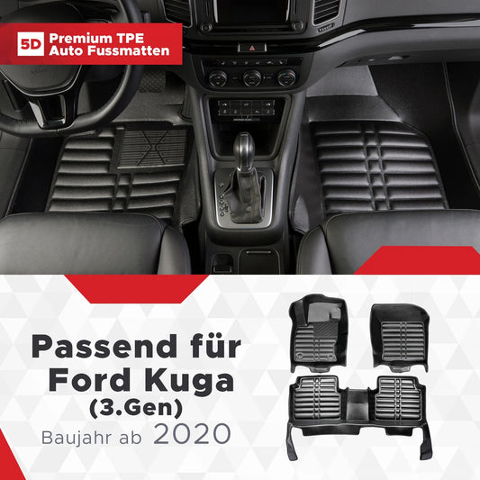 5D Starline Premium Auto Fussmatten TPE Set passend für Ford Kuga (3.Gen) Baujahr ab 2020