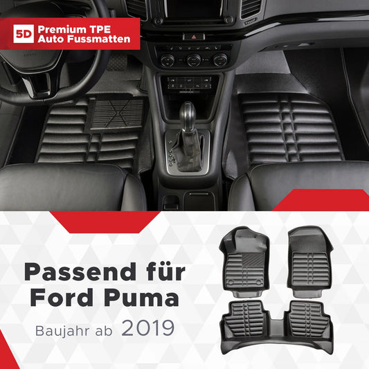 5D Starline Premium Auto Fussmatten TPE Set passend für Ford Puma Baujahr ab 2019