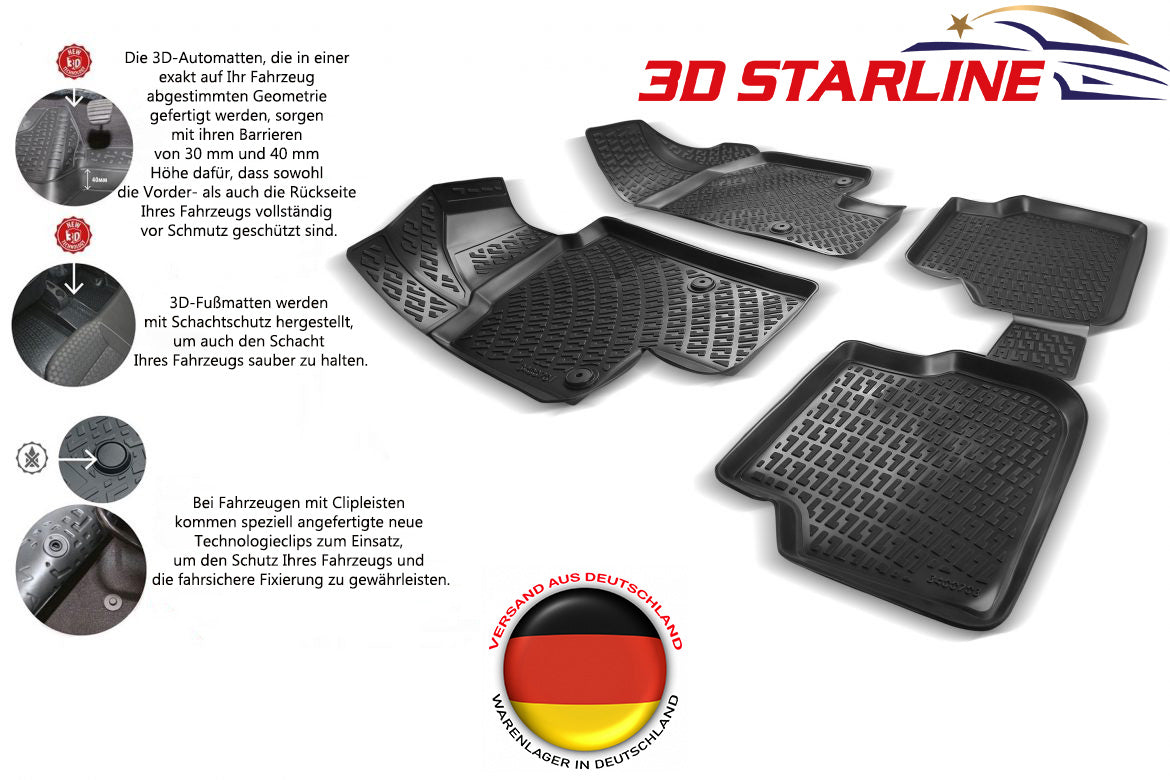 3D Starline Gummimatten Set für FORD FIESTA (7.Gen) ab 2018 passgenaue –  Canshop-eu