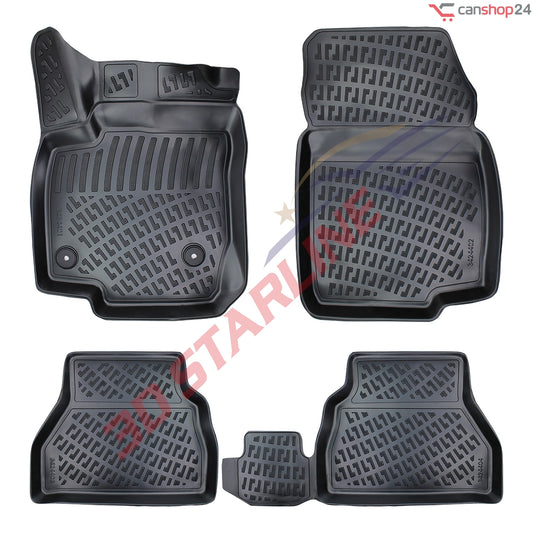 3D Starline Gummimatten Set für FORD B-MAX 2012-2017 passgenaue Auto Fußmatten ekstra hoher