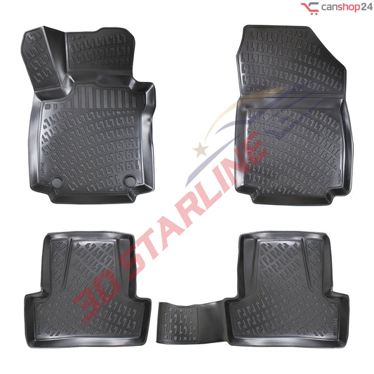 3D Starline Gummimatten Set für RENAULT CLIO (IV) 2012-2019 Auto Fußmatten passgenaue ekstra hoher