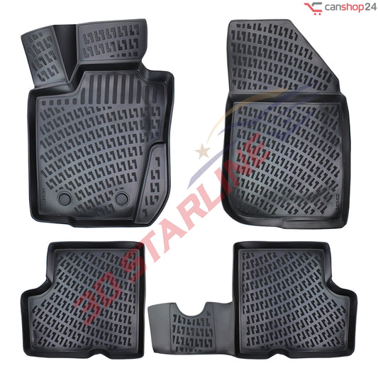 3D Starline Gummimatten Set für DACIA DUSTER 4×4 (1.Gen) 2009-2017 Auto Fußmatten ekstra hoher