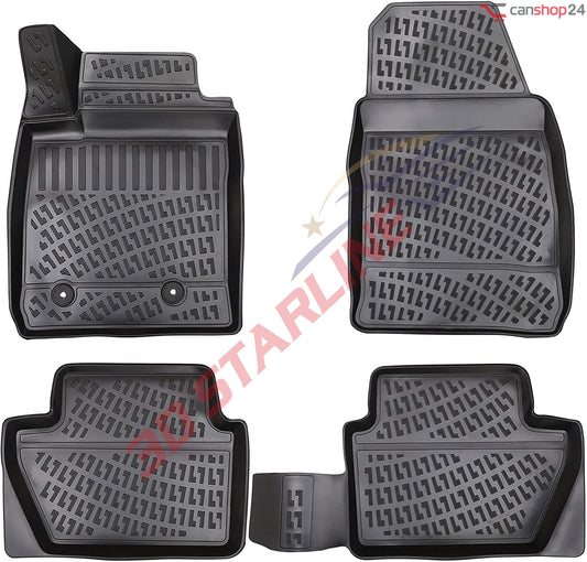 3D Starline Gummimatten Set für FORD ECOSPORT (2.Gen) ab 2012 passgenaue Auto Fußmatten ekstra hoher