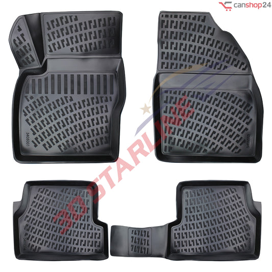 3D Starline Gummimatten Set für FORD FOCUS 2 (II) 2005 -2010 passgenaue Auto Fußmatten ekstra hoher