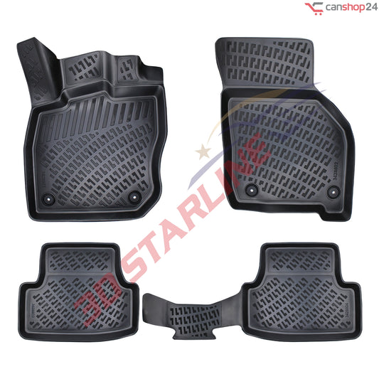 3D Starline Gummimatten Set für VW GOLF 8 (VIII) ab 2020 (Automatisch) Auto Fußmatten passgenaue ekstra hoher