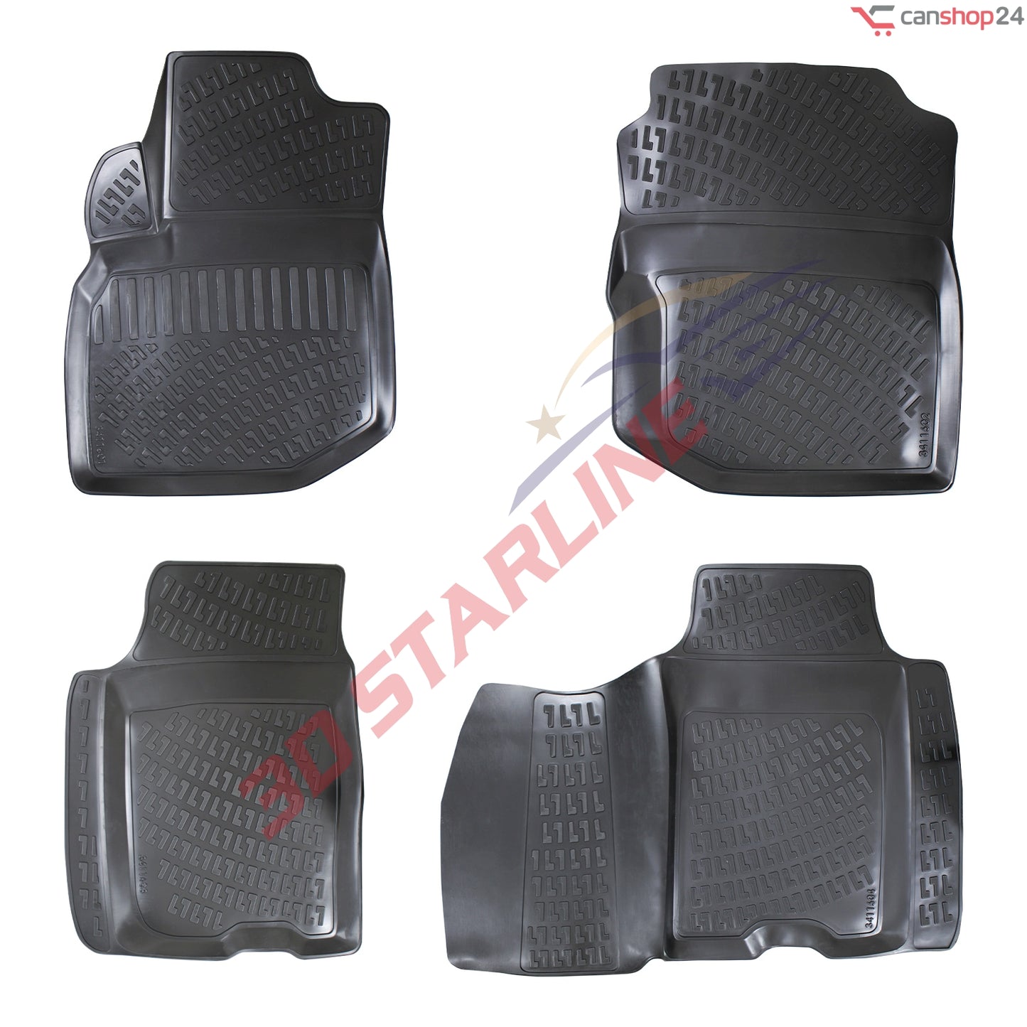 3D Starline Gummimatten Set für HONDA JAZZ (2.Gen) 2009-2015 passgenaue Auto Fußmatten ekstra hoher