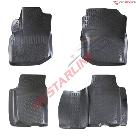 3D Starline Gummimatten Set für HONDA JAZZ (2.Gen) 2009-2015 passgenaue Auto Fußmatten ekstra hoher