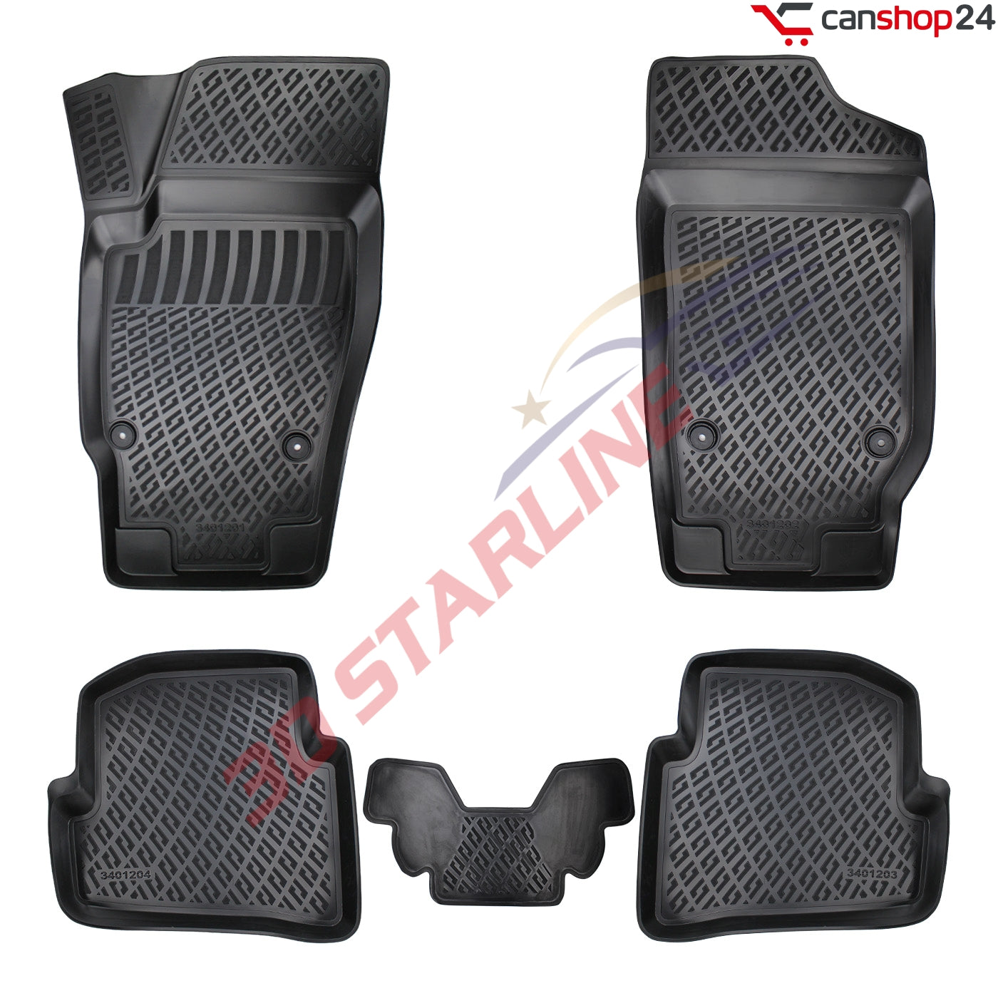 3D Starline Gummimatten Set für SEAT IBIZA (III) 2002-2008 Auto Fußmatten passgenaue ekstra hoher