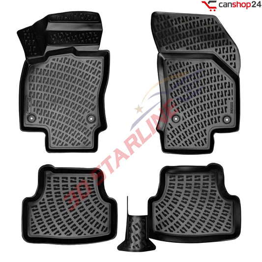 3D Starline Gummimatten Set für SEAT LEON (III) 2013-2020 Auto Fußmatten passgenaue ekstra hoher