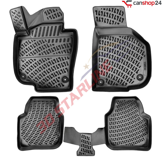 3D Starline Gummimatten Set für SKODA SUPERB (B6) 2008-2014 Auto Fußmatten passgenaue ekstra hoher