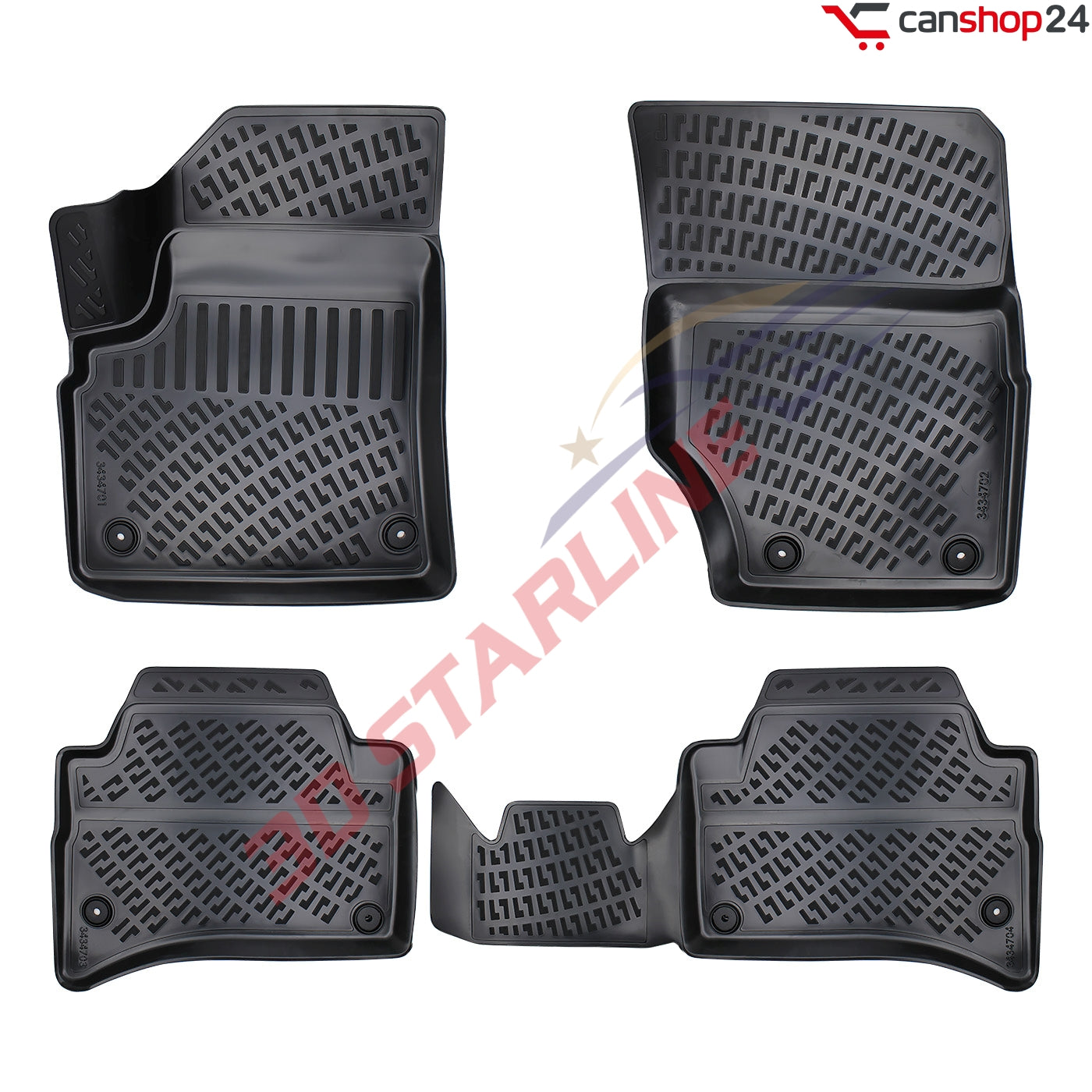 3D Starline Gummimatten Set für VW TOUAREG (1.Gen) 2002-2010 Auto Fußmatten passgenaue ekstra hoher