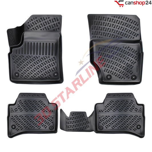 3D Starline Gummimatten Set für VW TOUAREG (1.Gen) 2002-2010 Auto Fußmatten passgenaue ekstra hoher