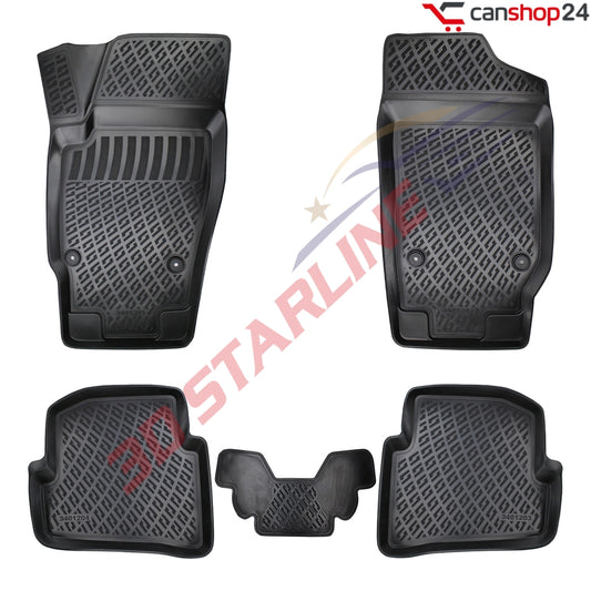 3D Starline Gummimatten Set für VW POLO 2002-2008 Auto Fußmatten passgenaue ekstra hoher