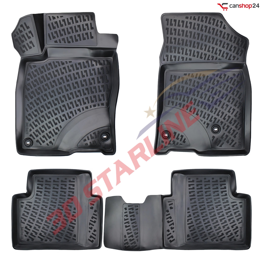 3D Starline Gummimatten Set für HONDA Civic (RS) HB 2016-2021 passgenaue Auto Fußmatten ekstra hoher