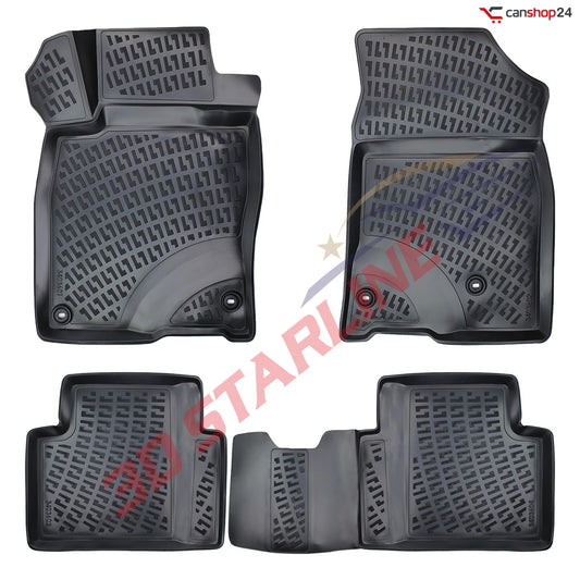 3D Starline Gummimatten Set für HONDA Civic (RS) HB 2016-2021 passgenaue Auto Fußmatten ekstra hoher